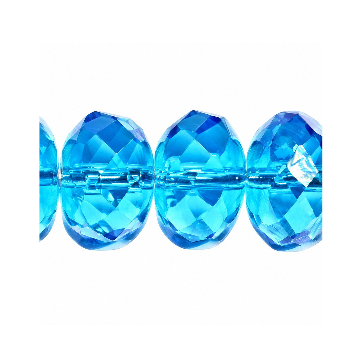 Special Cut Faceted Fire Polished Beads, Aqua (60030), Glass, Czech Republic