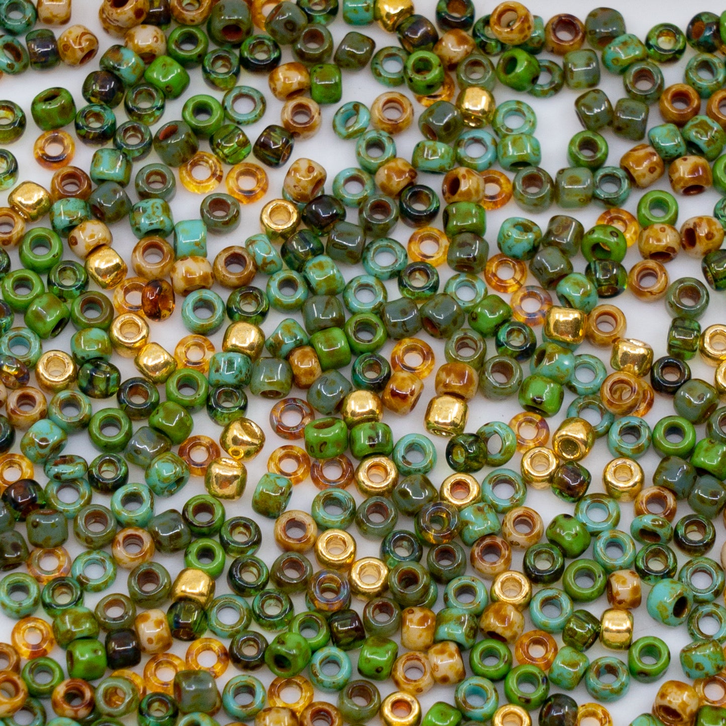 OUTLET 10 grams Toho Round Seed Beads, 8/0, Travertin Mix (), Glass, Czech Republic