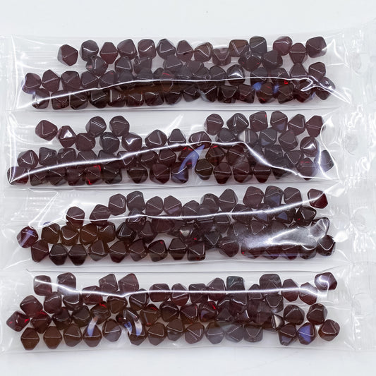 OUTLET 10 grams Bicone Beads, 6 x 6 mm, Transparent Red (90100), Glass, Czech Republic