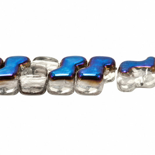 2-Hole Pressed Beads, Crystal 23101 (00030-23101), Glass, Czech Republic