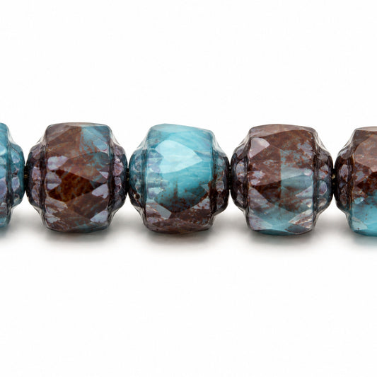 Cathedral Faceted Fire Polished Beads, X1752 Luster Blue Full Coated (x1752-14464), Glass, Czech Republic