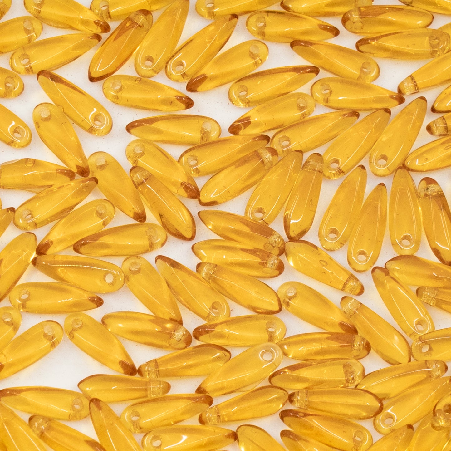 OUTLET 250g/50g Dagger Beads, 3 x 11 mm, Transparent Orange (10050), Glass, Czech Republic