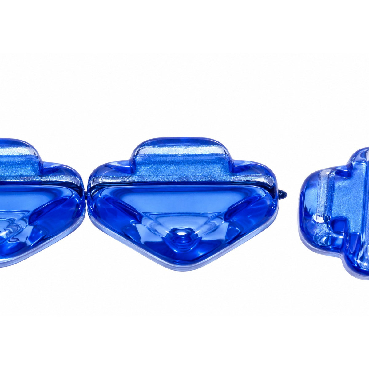 Arrow Beads - Hole From Side To Side, Cobalt (30050), Glass, Czech Republic