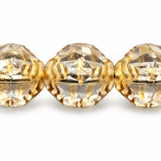 Wasp Special Cut Faceted Fire Polished Beads, Crystal 55303 (00030-55303), Glass, Czech Republic