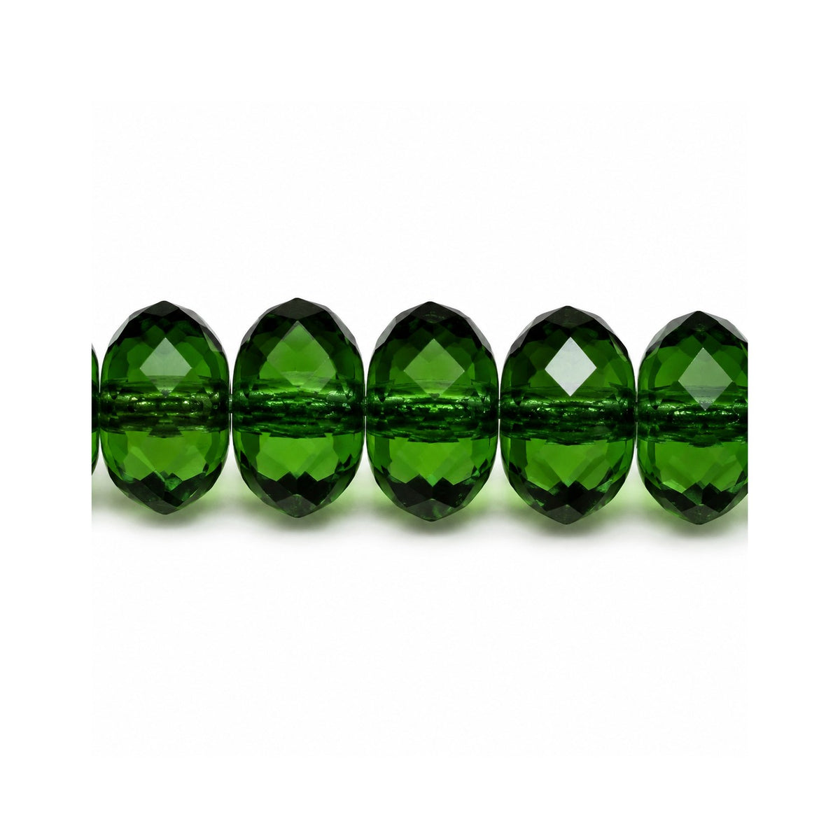 Special Cut Faceted Fire Polished Beads, Transparent Green (50250), Glass, Czech Republic