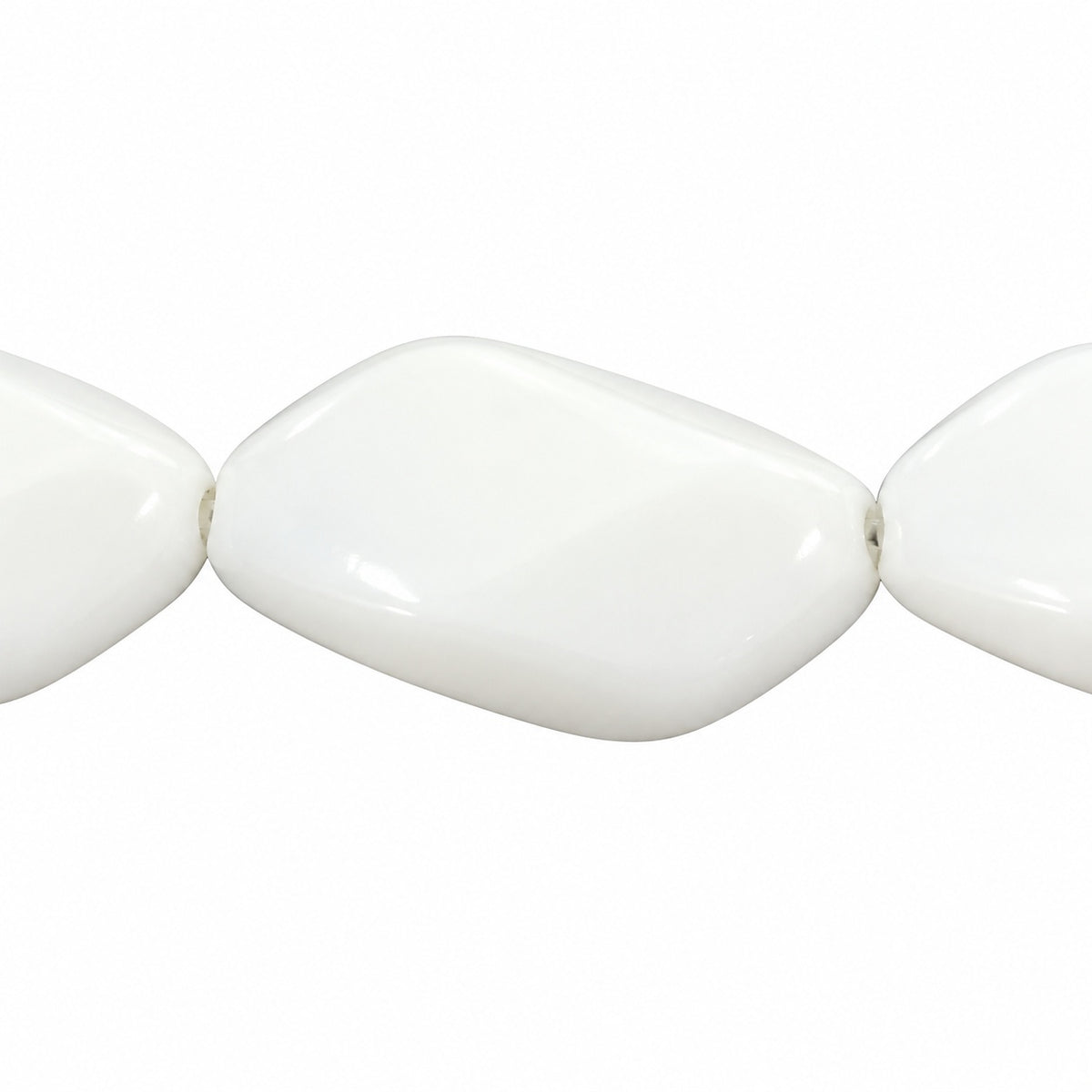 Pressed Beads, Chalk White (03000), Glass, Czech Republic