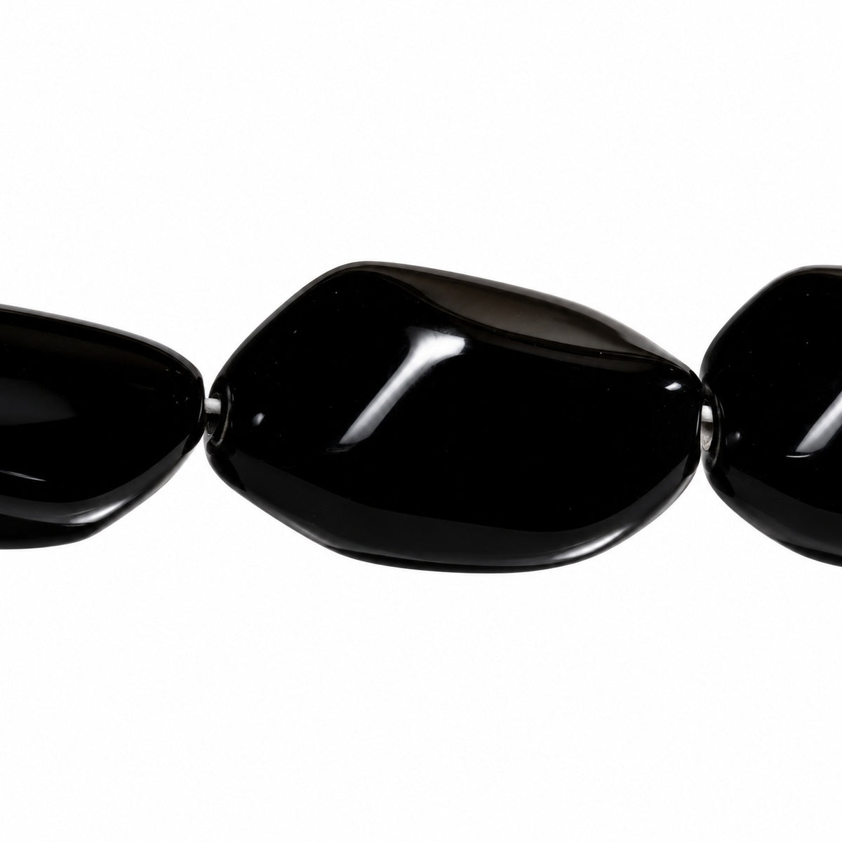 Pressed Beads, Black (23980), Glass, Czech Republic