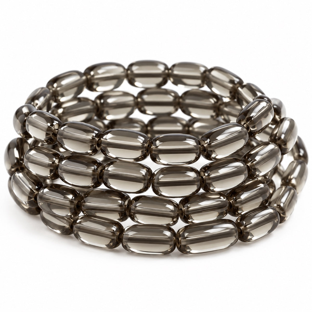 Flat Drop Beads, Transparent Gray (40020), Glass, Czech Republic