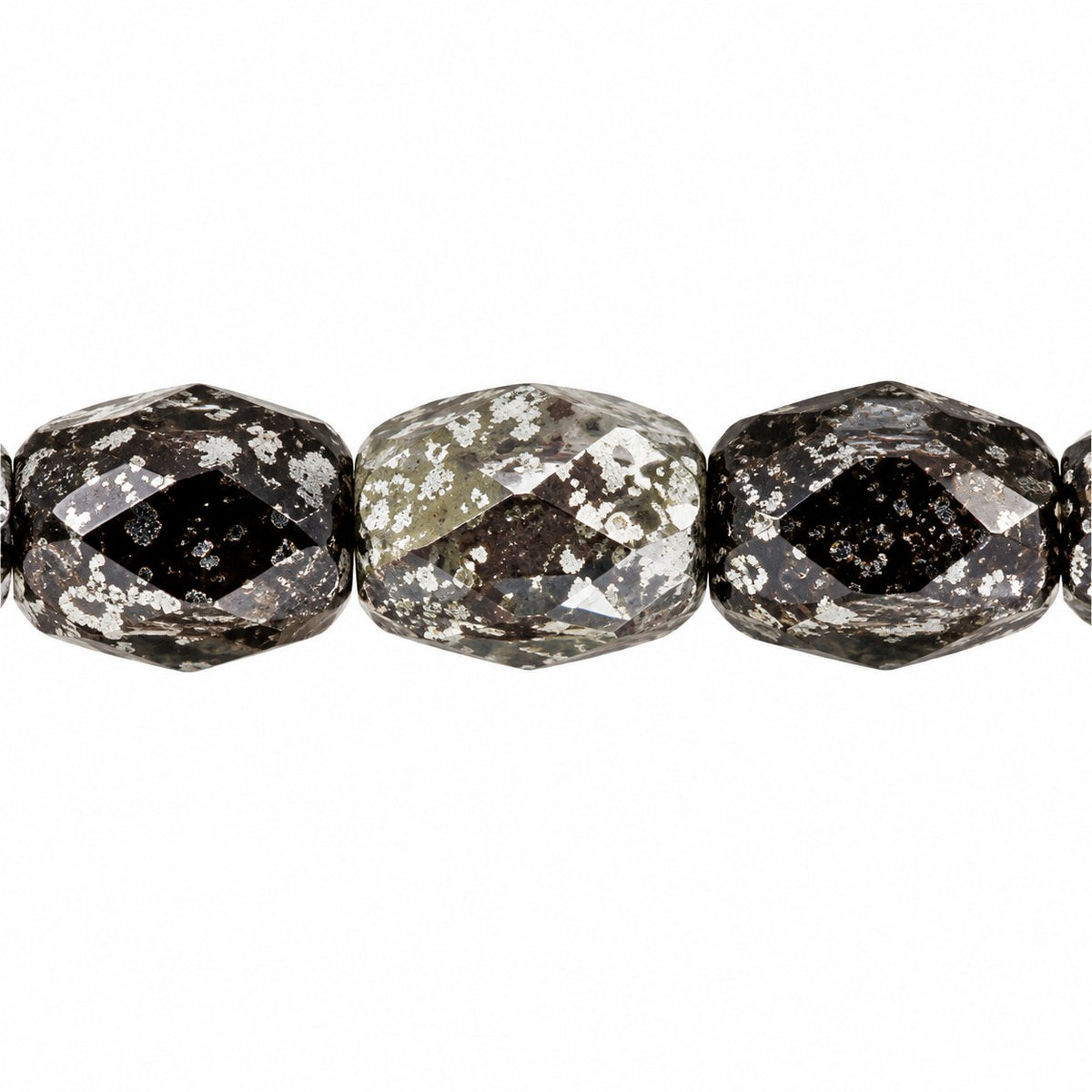 Oval Faceted Beads, Black 47902 (23980-47902), Glass, Czech Republic