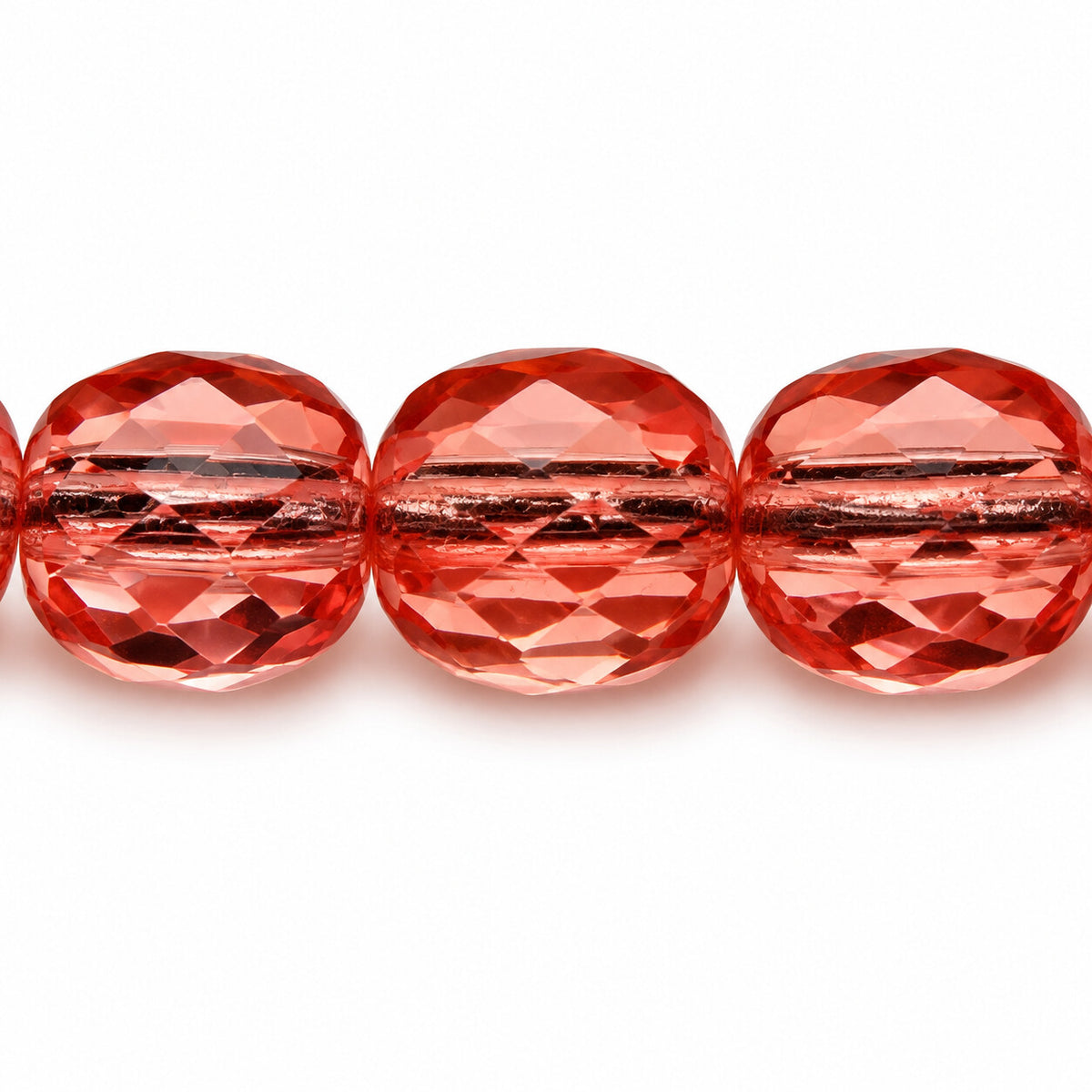 Faceted Special Cut Beads, Transparent Pink (70110), Glass, Czech Republic