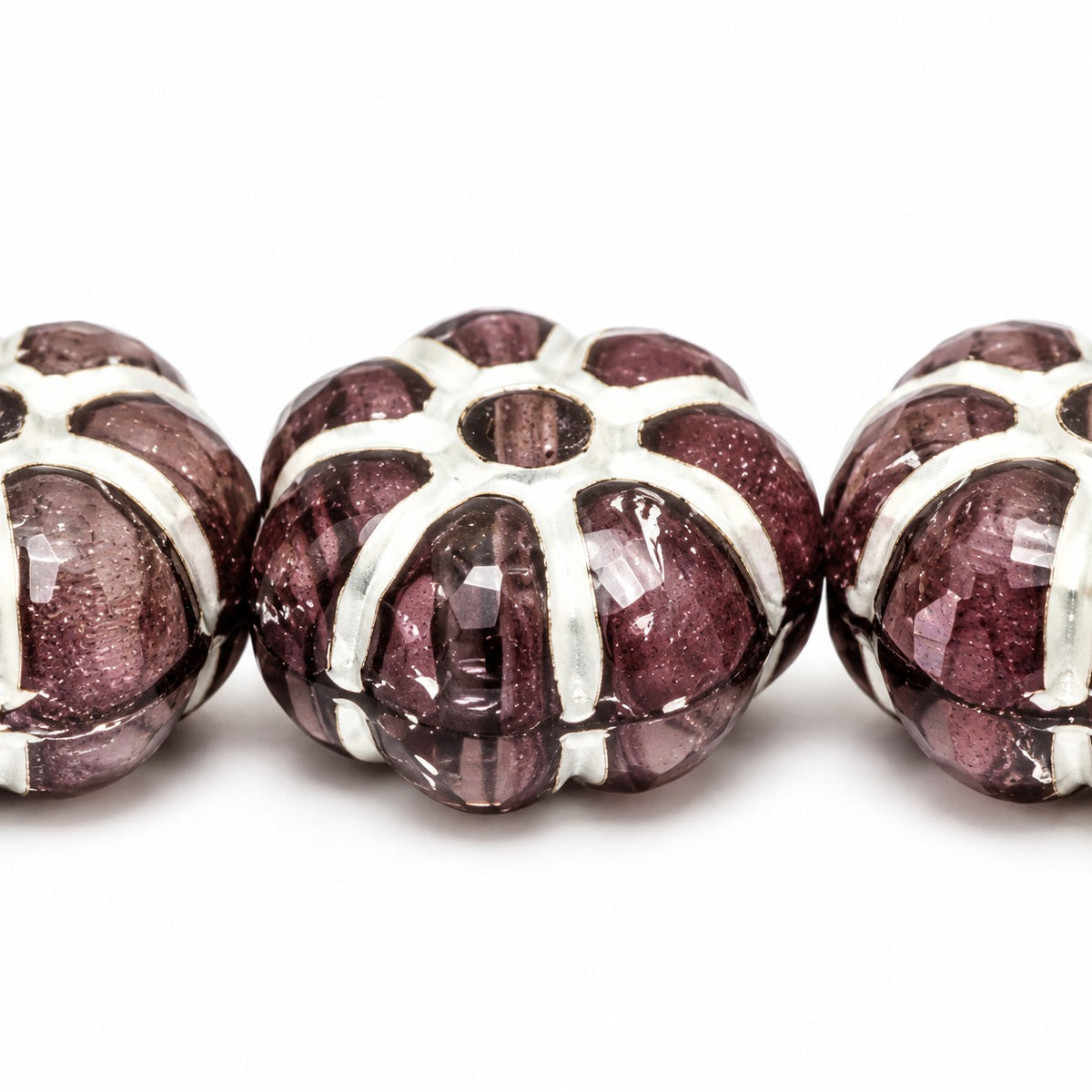 Flat Flower Beads, X1842 Silver Lined (x1842-54201), Glass, Czech Republic