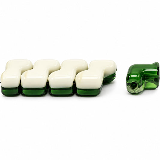2-Hole Pressed Beads, X1834 (x1834), Glass, Czech Republic