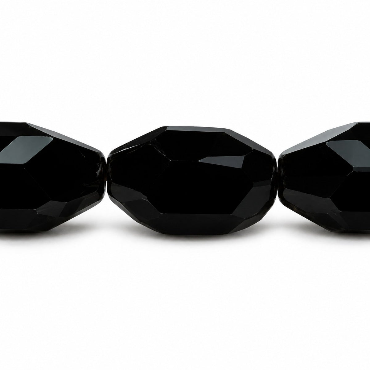 Faceted Special Cut Beads, Black (23980), Glass, Czech Republic