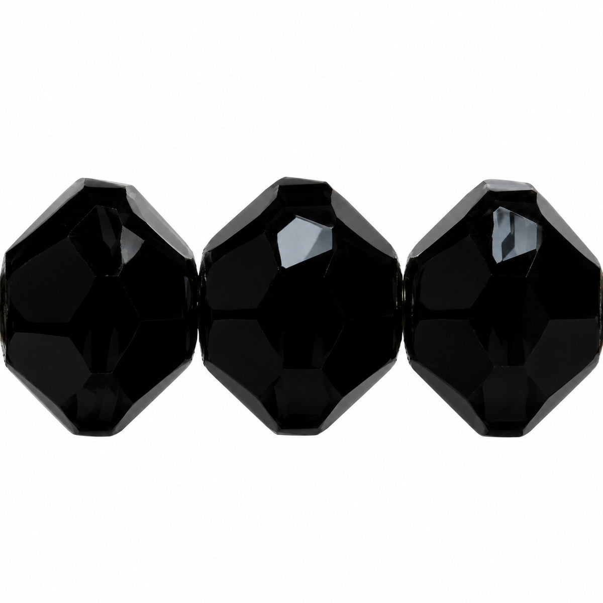 Special Cut Faceted Fire Polished Beads, Black (23980), Glass, Czech Republic