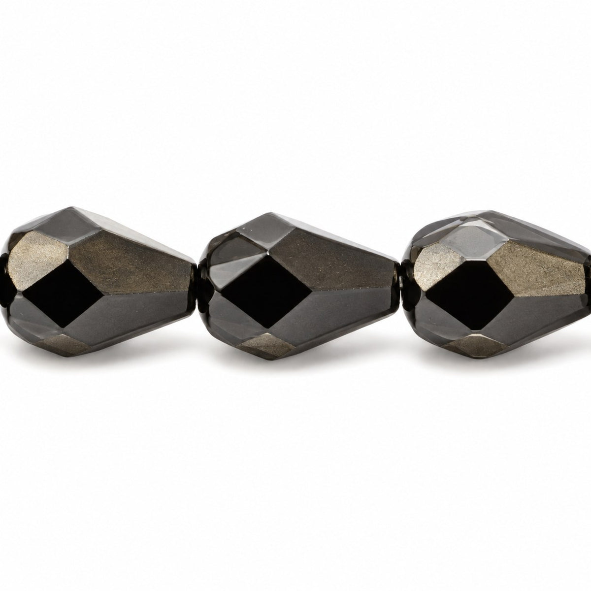Faceted Fire Polished Beads Special Cut, Black (23980), Glass, Czech Republic