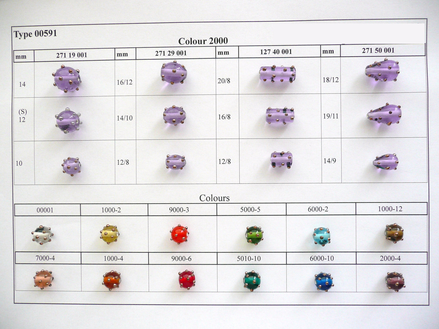 30 pcs Lampwork Beads 591 / Teardrop/Pear (271-50-001), Handmade, Preciosa Glass, Czech Republic
