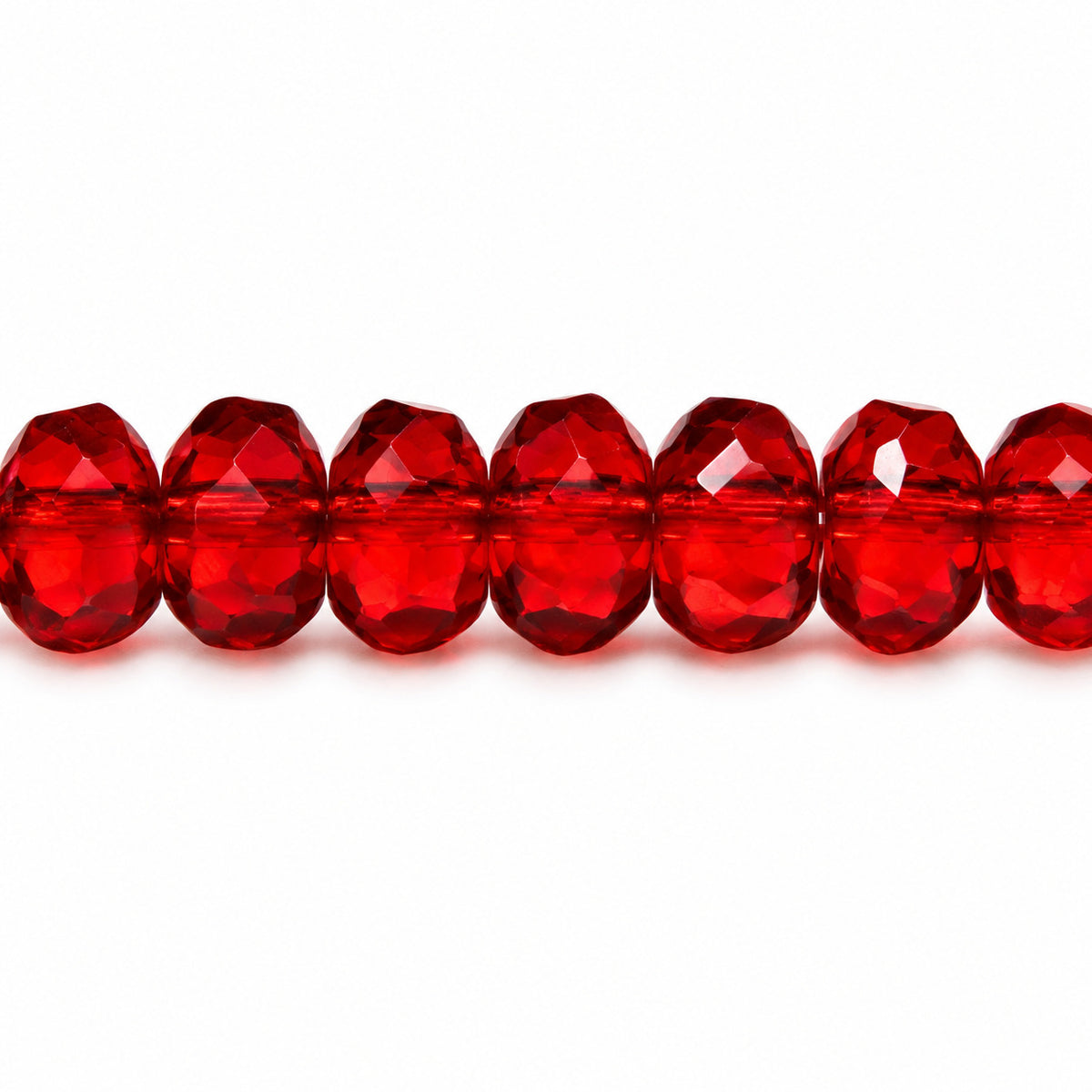 Special Cut Faceted Fire Polished Beads, Transparent Red (90100), Glass, Czech Republic