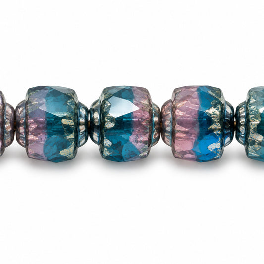 Cathedral Faceted Fire Polished Beads, X2093 Platin (x2093-13702), Glass, Czech Republic