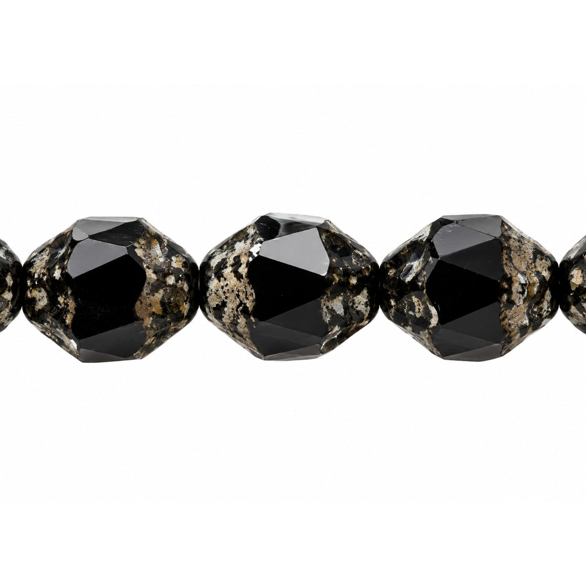 Special Cut Faceted Fire Polished Beads, Black Stain Strong (23980-86805), Glass, Czech Republic