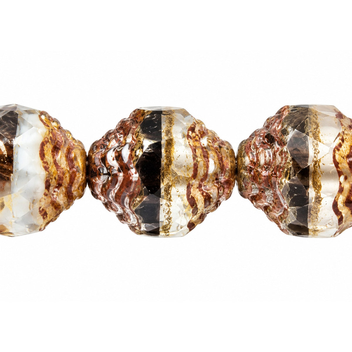 Special Cut Faceted Fire Polished Beads, X1179 Picasso (x1179-43400), Glass, Czech Republic