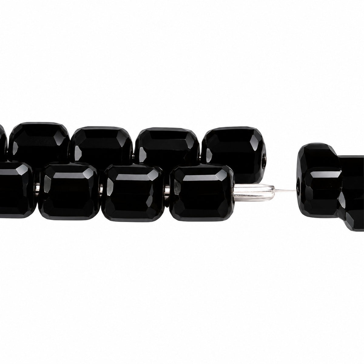 2-Hole Pressed Beads, Black (23980), Glass, Czech Republic