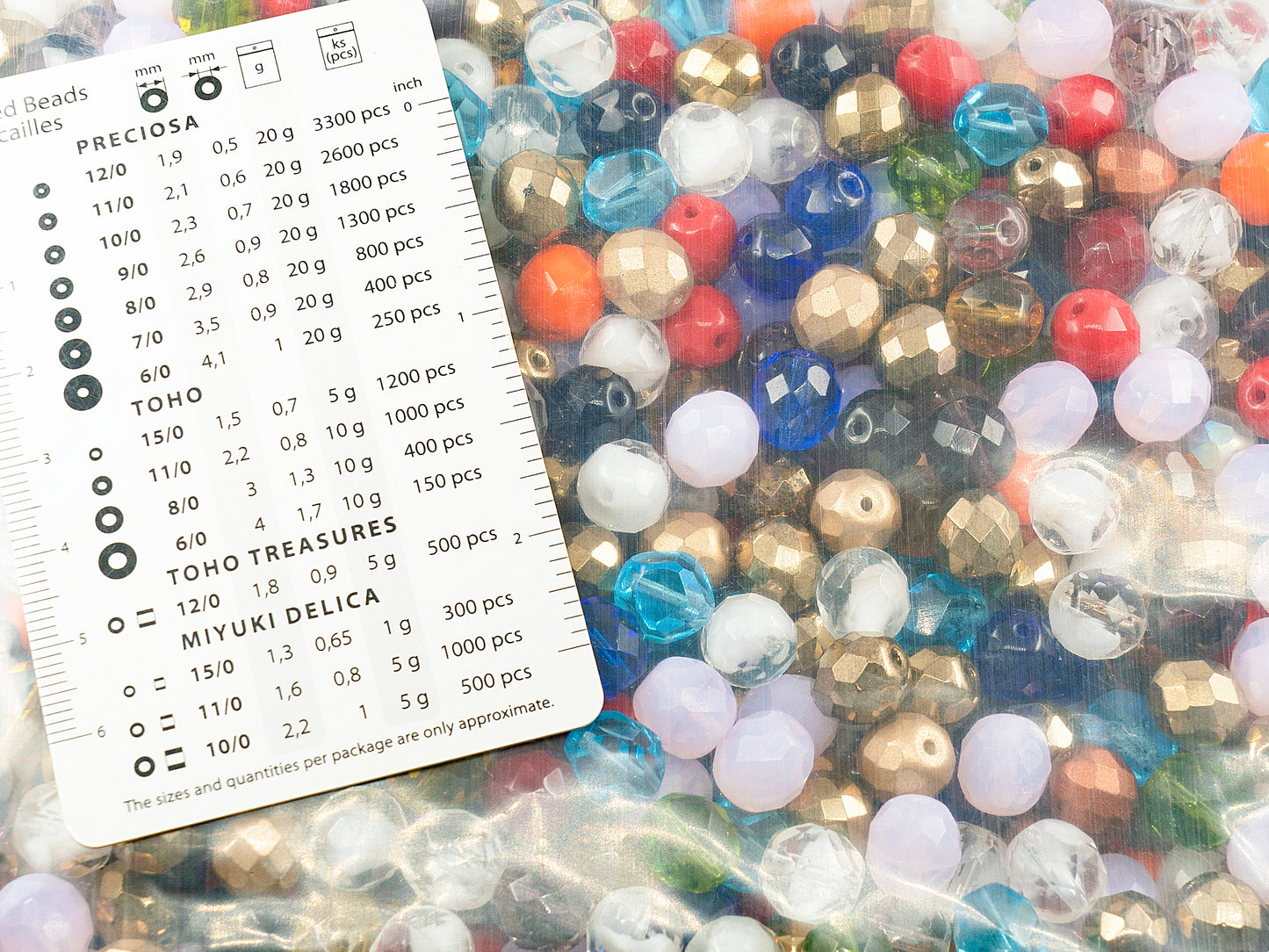 OUTLET 250g Faceted Fire Polished Round Beads , mi x mi mm, Mixed Colors (mix), Glass, Czech Republic