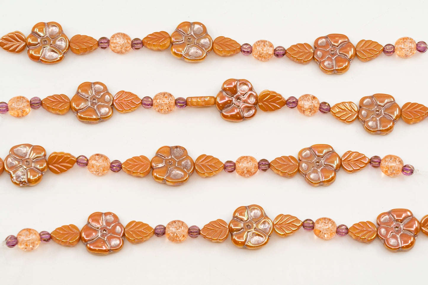 OUTLET 1 件串珠混合串橙色花朵