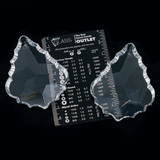 OUTLET 1 pcs Special Cut Chandelier Trimming Barocco Drop, 86 x 60 mm, Crystal (), Glass, Czech Republic