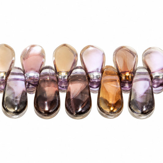 Dagger Beads, Transparent Light Amethyst Crystal Bronze Capri (20310-22601), Glass, Czech Republic