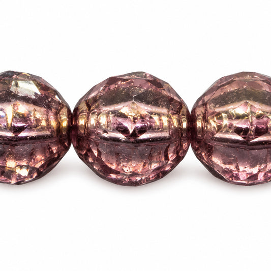 Wasp Special Cut Faceted Fire Polished Beads, Crystal Terracotta Violet (00030-15496), Glass, Czech Republic