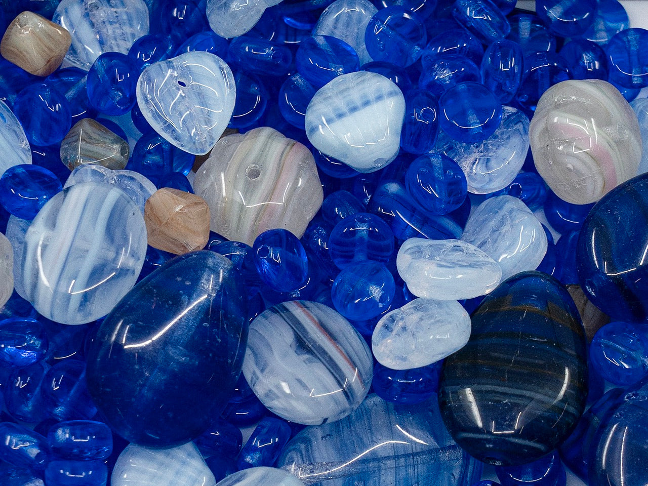 OUTLET 独特的捷克波西米亚玻璃压制珠组合，毫米，玻璃，捷克共和国