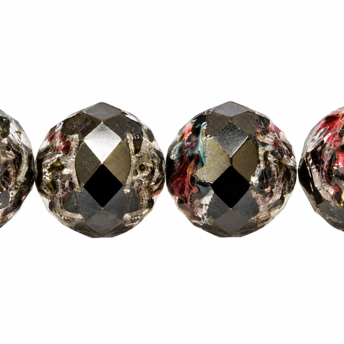 Faceted Fire Polished Beads Special Cut, Black Stain Strong (23980-86805), Glass, Czech Republic