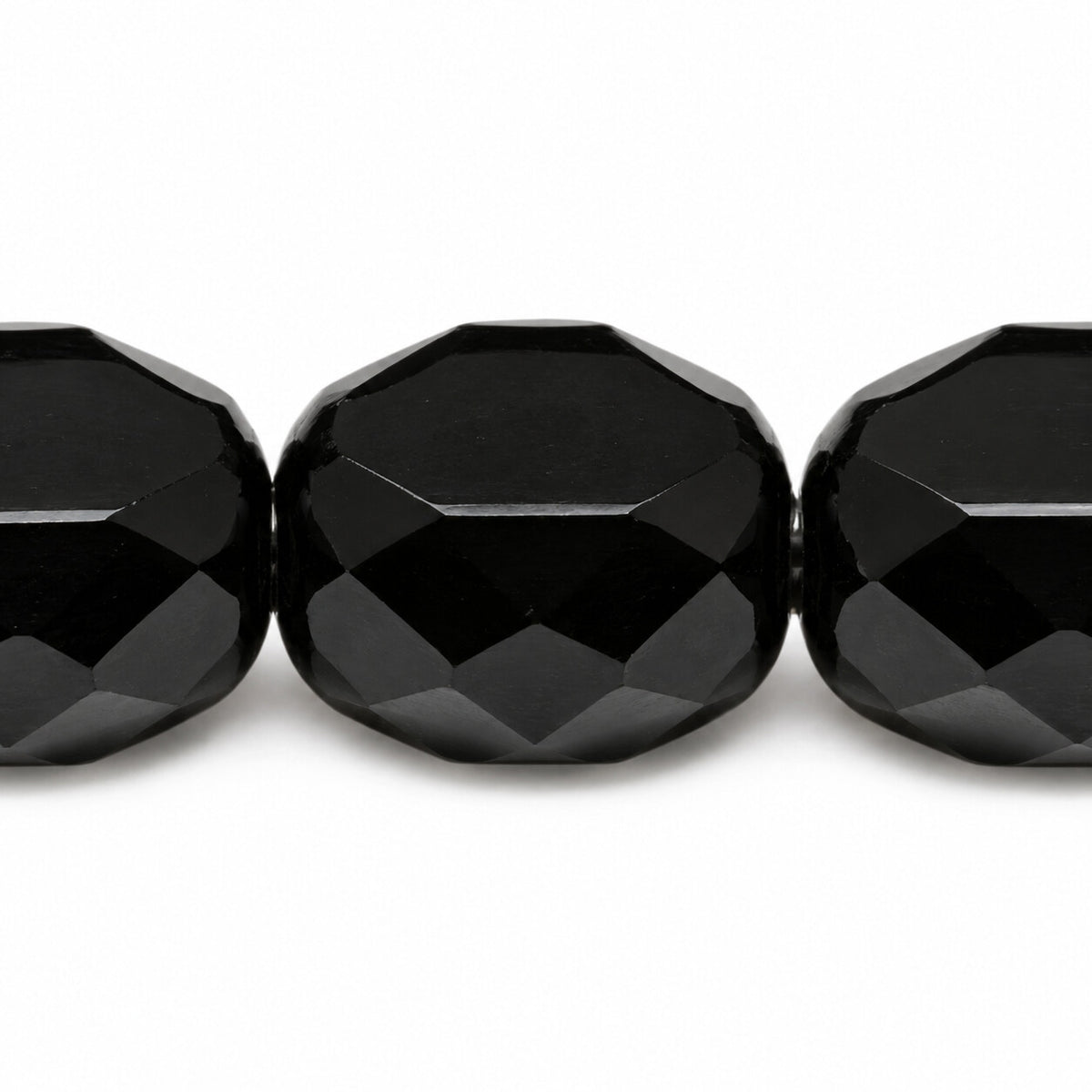 Faceted Special Cut Beads, Black (23980), Glass, Czech Republic