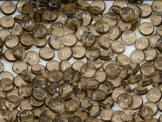 アウトレット レンズ豆ビーズ フラットラウンド 6mm ガラス チェコ共和国