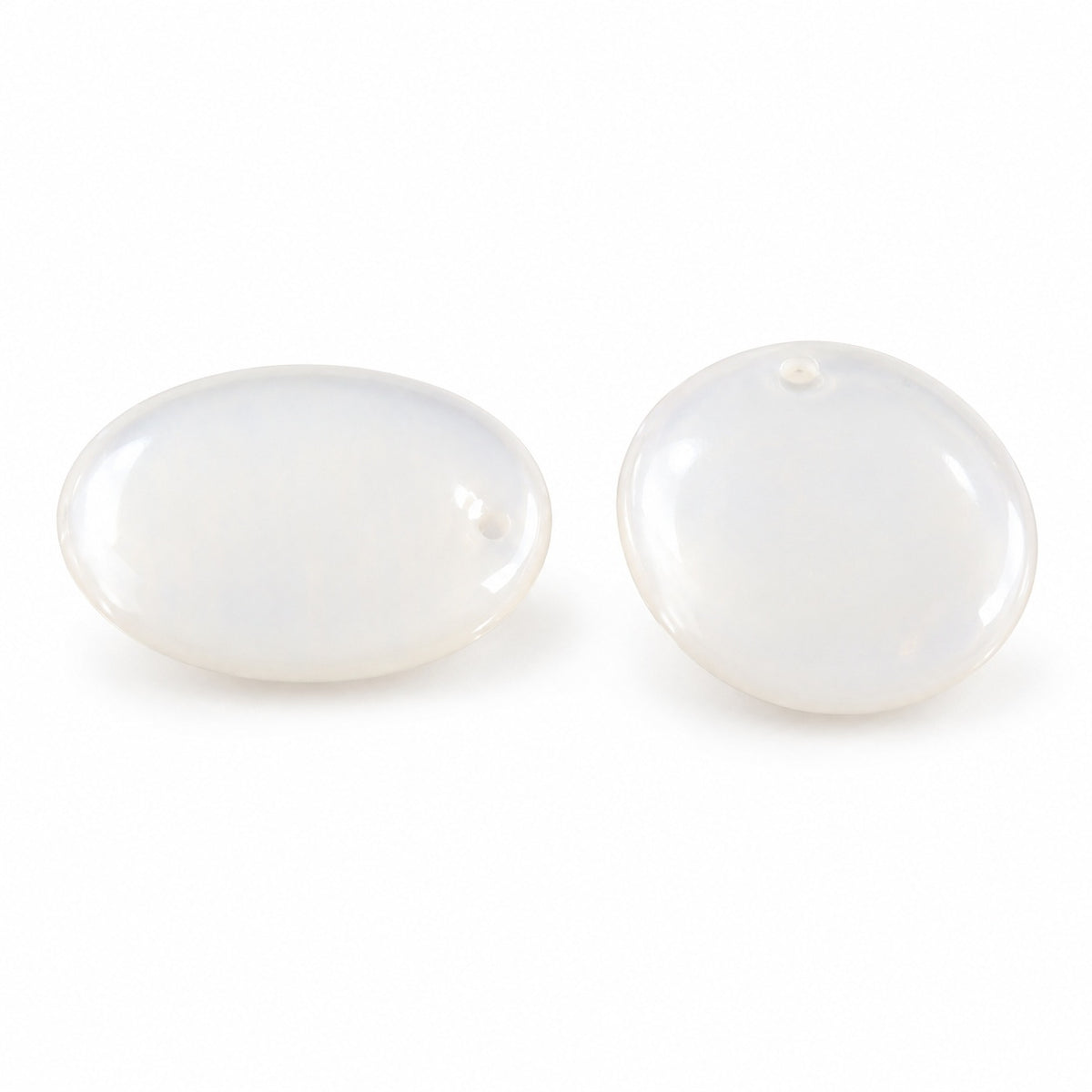 Oval Lentil Beads, Opal White (01000), Glass, Czech Republic