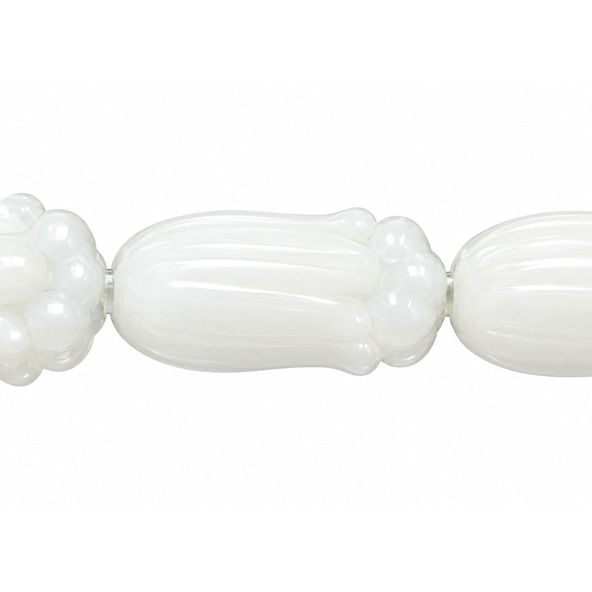 Tulip Flower Beads, White (2010), Glass, Czech Republic