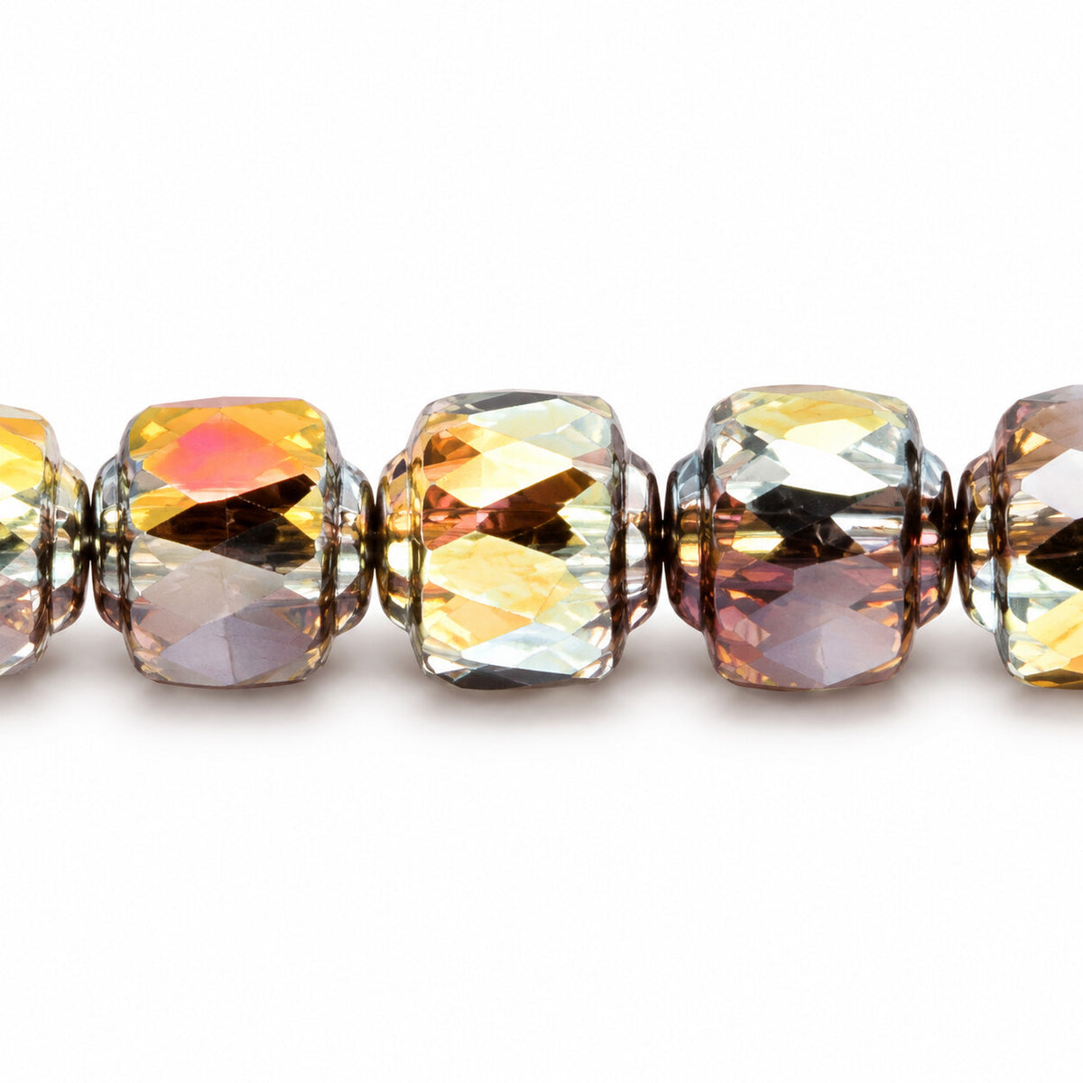 Cathedral Faceted Fire Polished Beads, X1957 Luster Violet Full Coated Volcano (x1957-14496-28001), Glass, Czech Republic