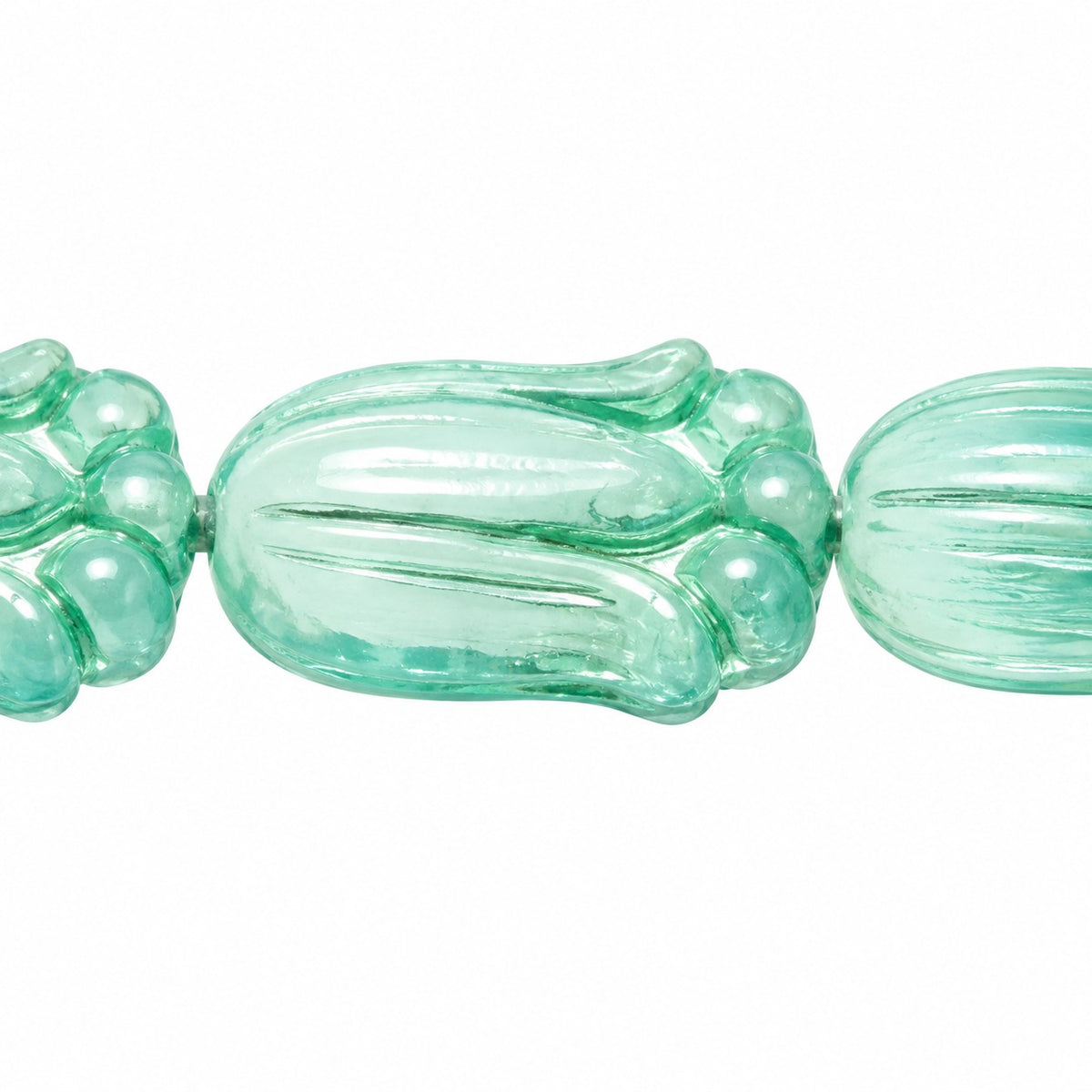 Tulip Flower Beads, S0990 Gold Lined (s0990-54202), Glass, Czech Republic