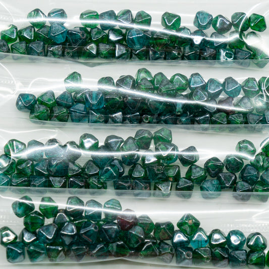 OUTLET 10 grams Bicone Beads, 6 x 6 mm, Transparent Green Hematite (50140-14400), Glass, Czech Republic