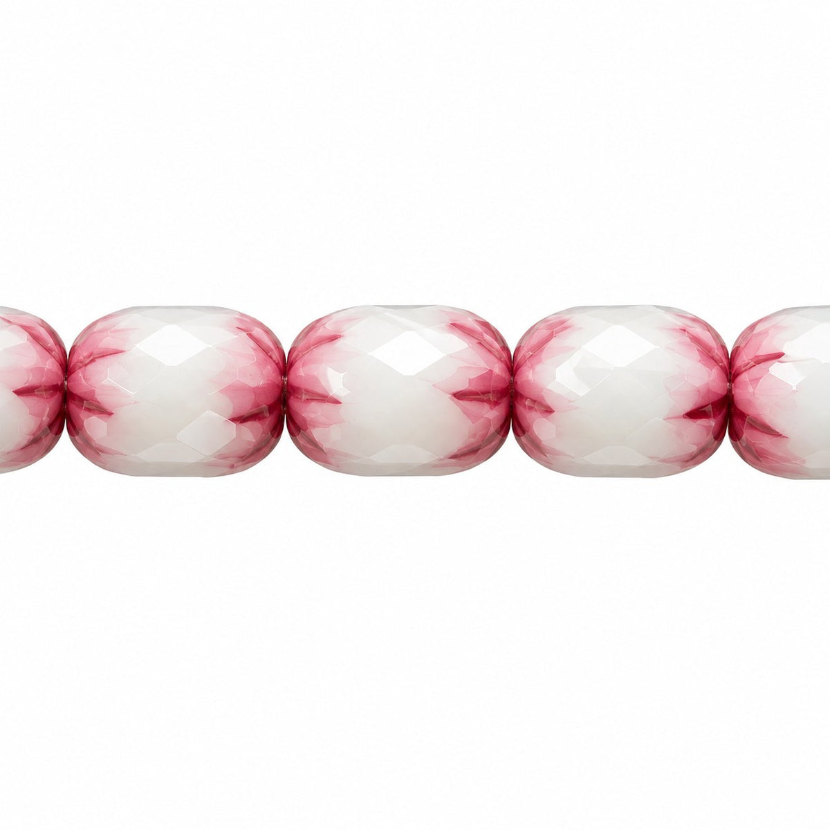 Faceted Fire Polished Beads Special Cut, White Purple (02010-15726), Glass, Czech Republic