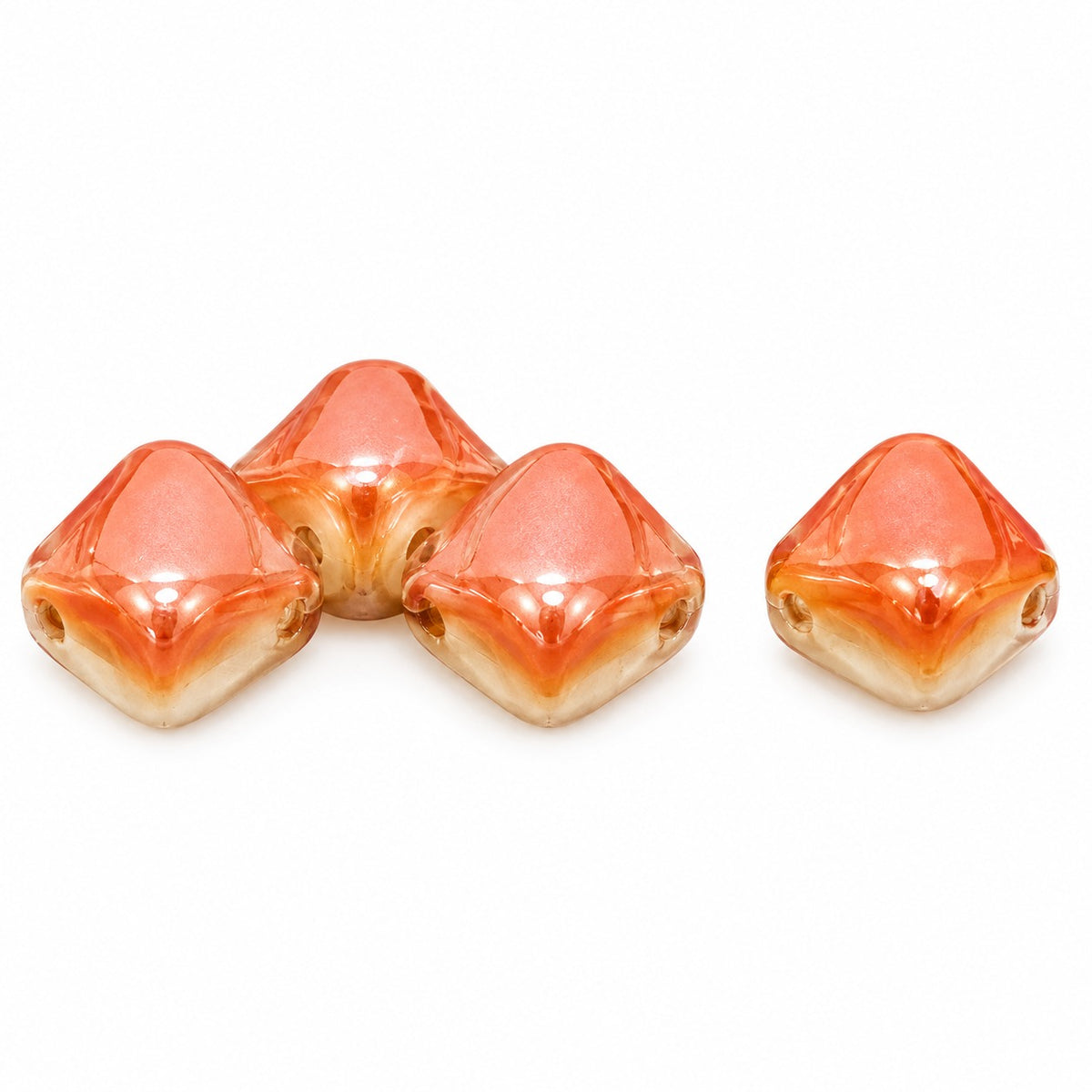 Silky 2-Hole Square Beads, Chalk White 29131 (03000-29131), Glass, Czech Republic