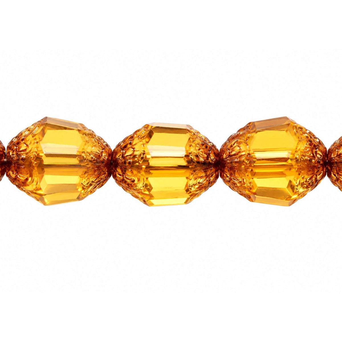 Special Cut Faceted Fire Polished Beads, Transparent Orange Bronze (10080-14415), Glass, Czech Republic