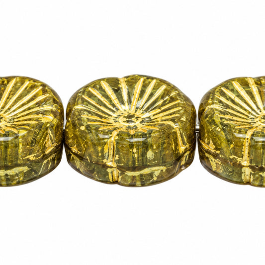 Hawaii Pressed Beads, X1796 54320 (x1796-54320), Glass, Czech Republic