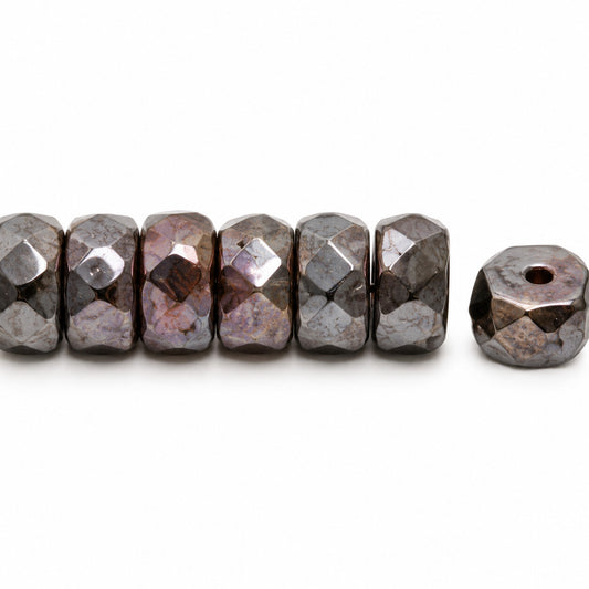 Faceted Special Cut Beads Rondelle, 99993 Stain With Luster Blue (99993-65431), Glass, Czech Republic