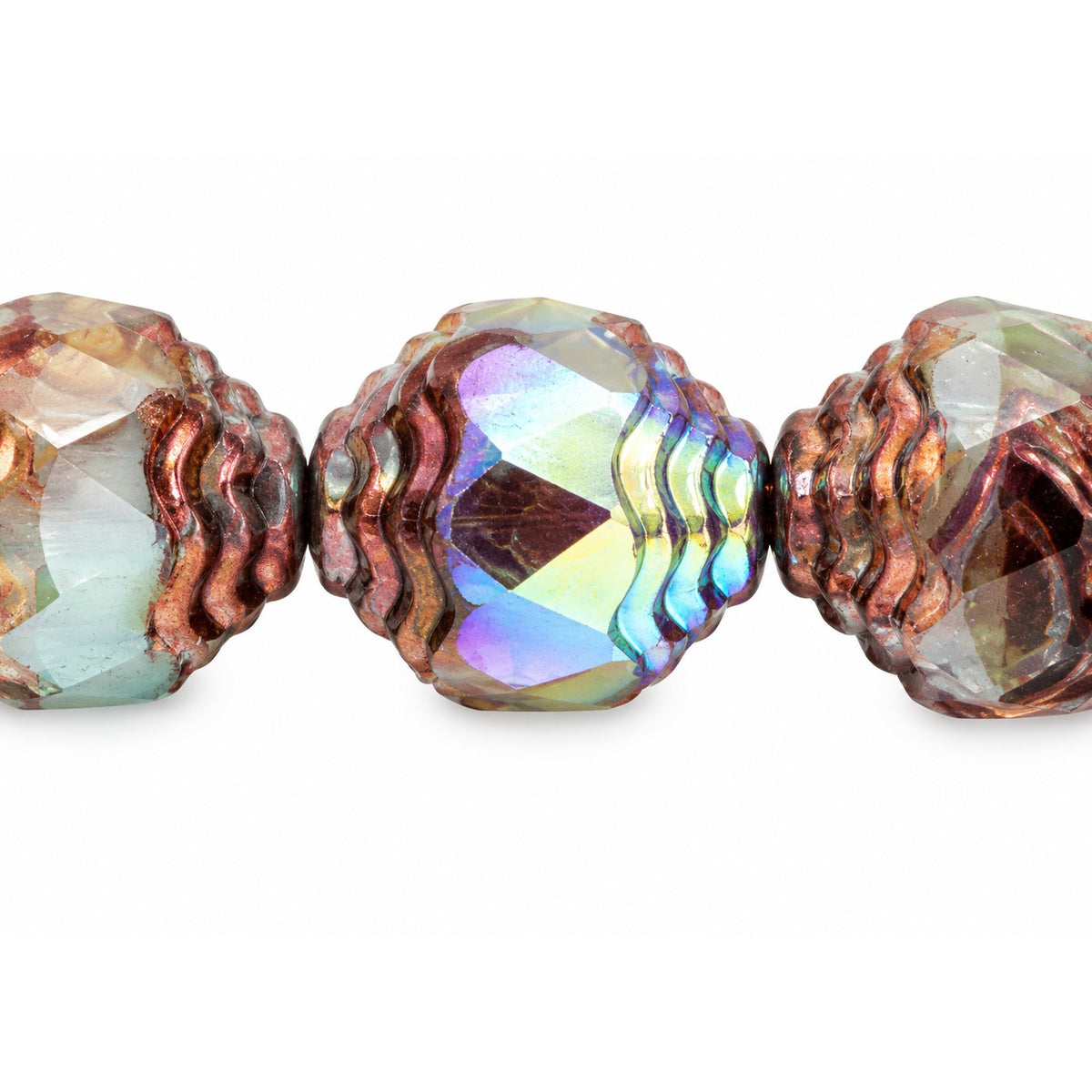 Special Cut Faceted Fire Polished Beads, X1178 Terracotta Violet Ab (x1178-15496-28701), Glass, Czech Republic