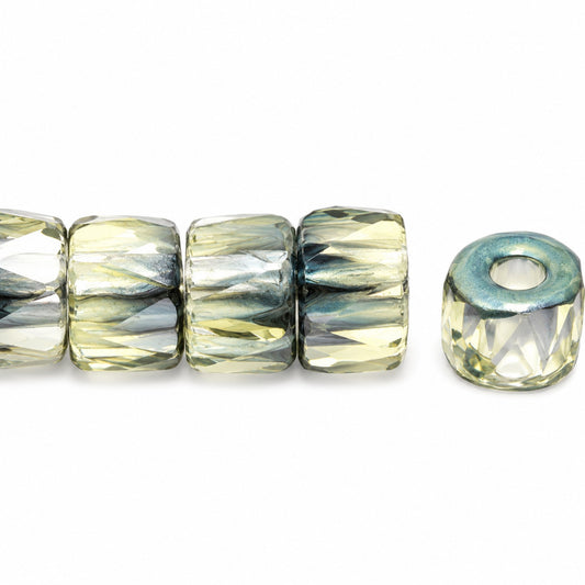 Faceted Oval Beads Special Cut, Transparent Yellow 23103 (80130-23103), Glass, Czech Republic