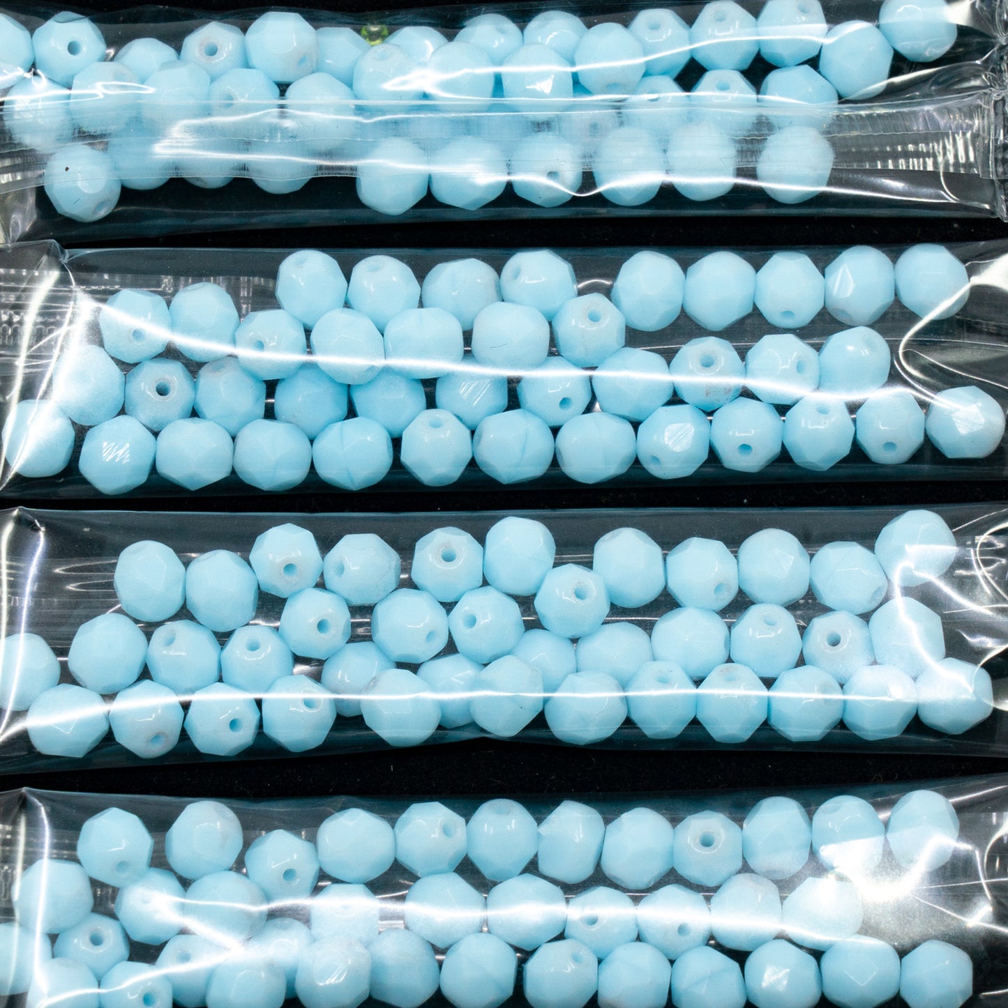 OUTLET 10 grams Faceted Round Fire Polished Beads, 6 x 6 mm, Blue (63010), Glass, Czech Republic