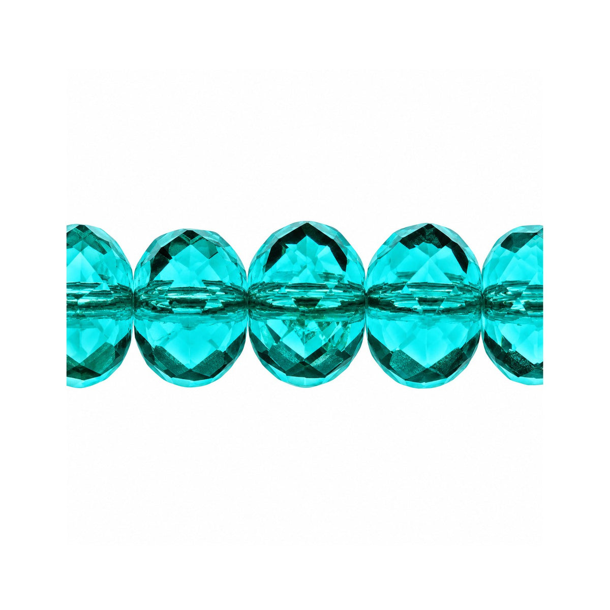 Special Cut Faceted Fire Polished Beads, Transparent Aqua (60210), Glass, Czech Republic