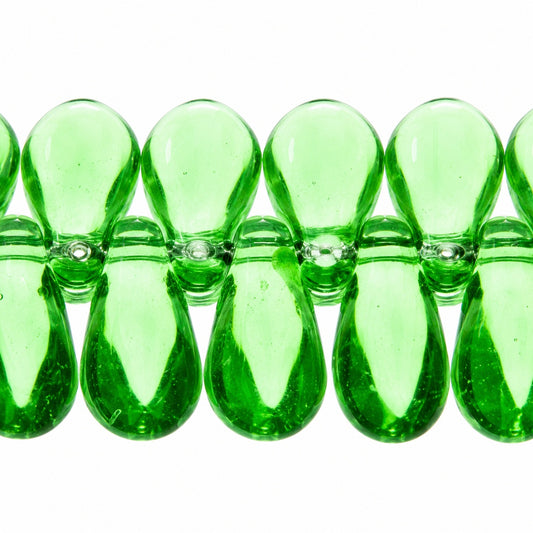 Dagger Beads, Transparent Green (50500), Glass, Czech Republic