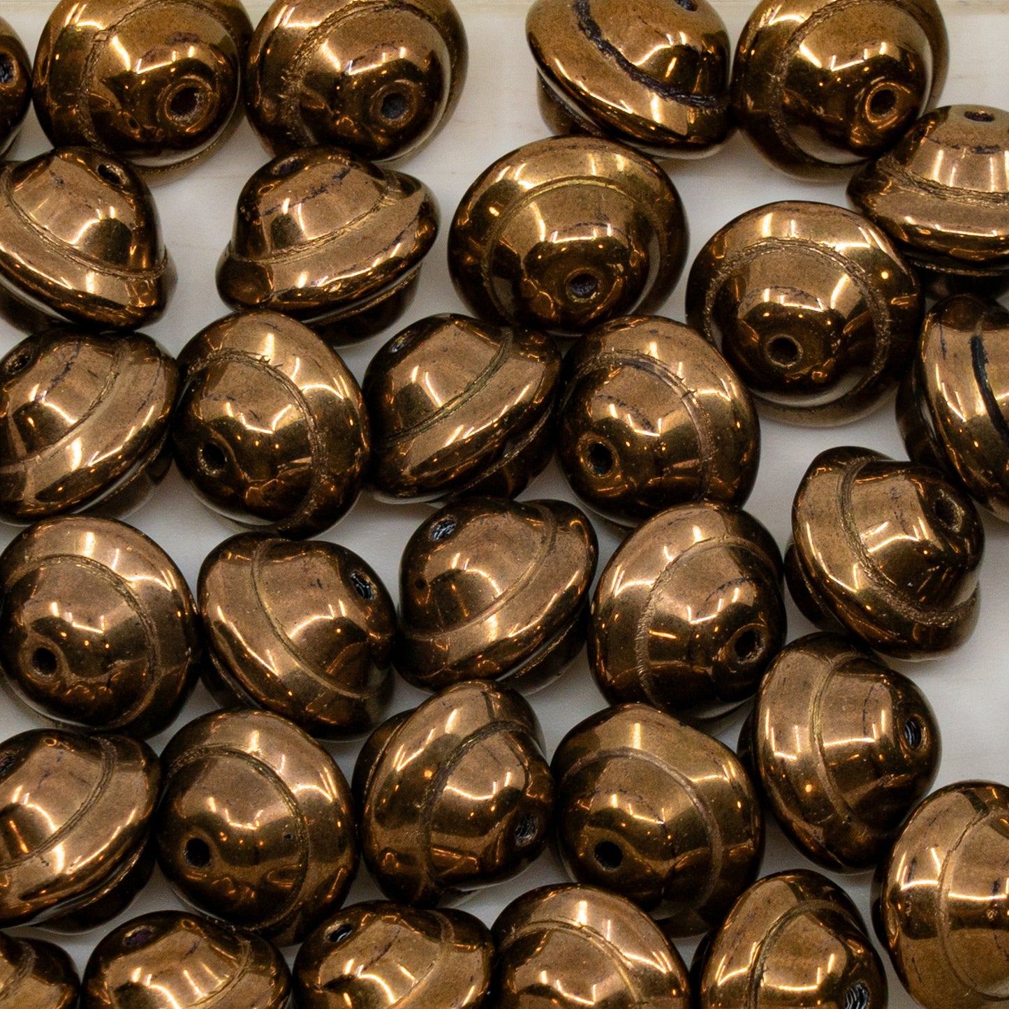 アウトレット 10グラム スペースビーズミックス、10 x 10 mm、ブラックブロンズ（23980-14415）、ガラス、チェコ共和国